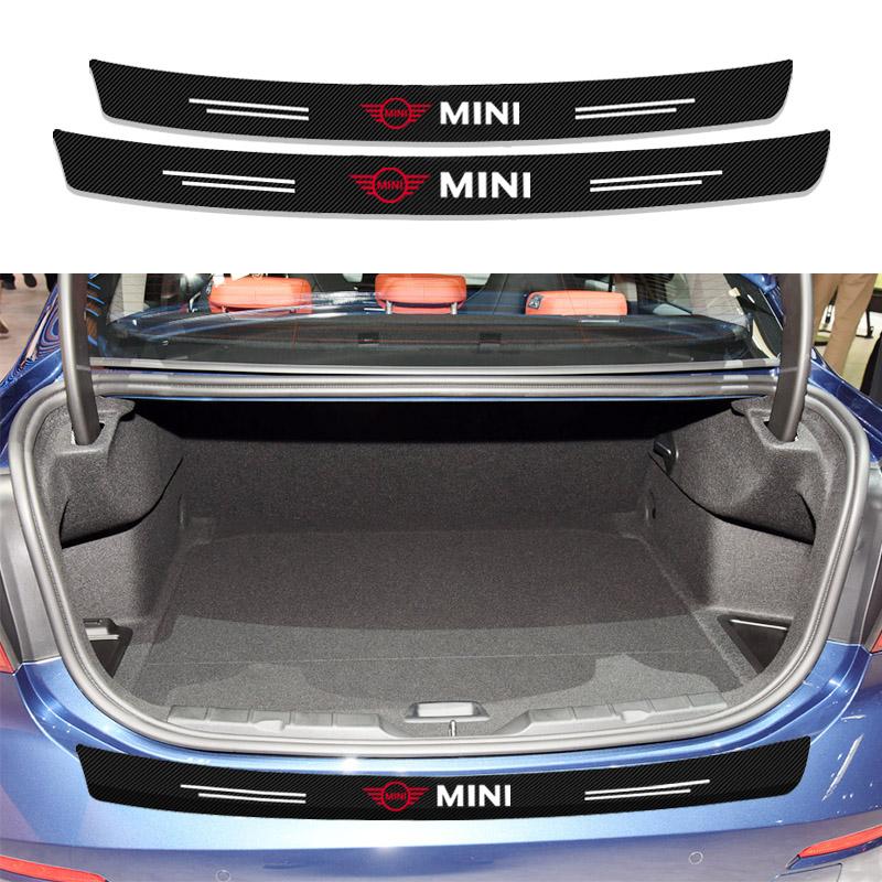 1pcs Carbon Fiber Car Trunk Rear Bumper Sticker Guard Plate Protector For Mini Cooper One S Clubman R50 R53 R56 R60 F55 F56 R57 R58 R59