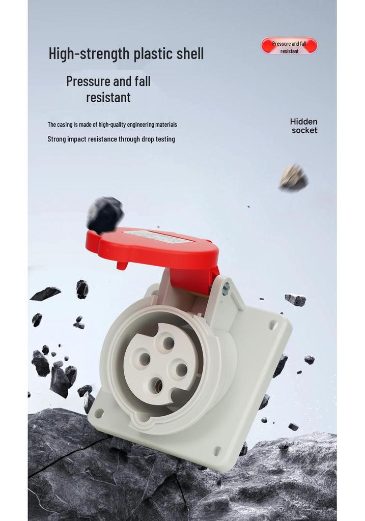 Non-Explosion-Proof Industrial Angled Seat Aviation Connector, Three-Phase, 3/4/5-Core, IP44, 16A/32A Plug