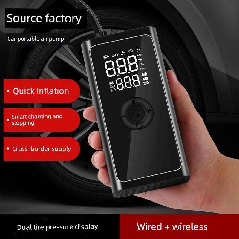 Wireless Car Air Pump, Portable Car Air Pump, High-Pressure, High-Power Automatic Air Pump for Car Tires