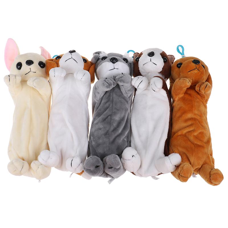 Cartoon Plush Pencil Case Plush Dog Pencil Bags For Kids Stationery Pencil Box