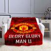 Football-themed Flannel Blanket for Living Room and Bedroom, Featuring The Manchester United Football Club Logo Print.