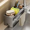 Sink Dishcloth and Sponge Drain Rack Hole-Free Kitchen Countertop Storage Rack