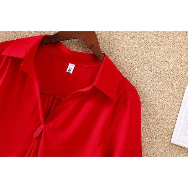 Medium To Long Short Sleeved Chiffon Shirt for Women Plus Size Loose Chiffon Shirt Top for Women