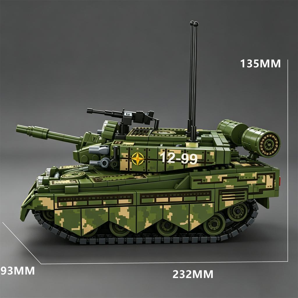 Challenger Main Battle Tank Camouflage Paint Scheme Building Blocks Type 99 Tank Model Toy Tracked Armored Vehicle
