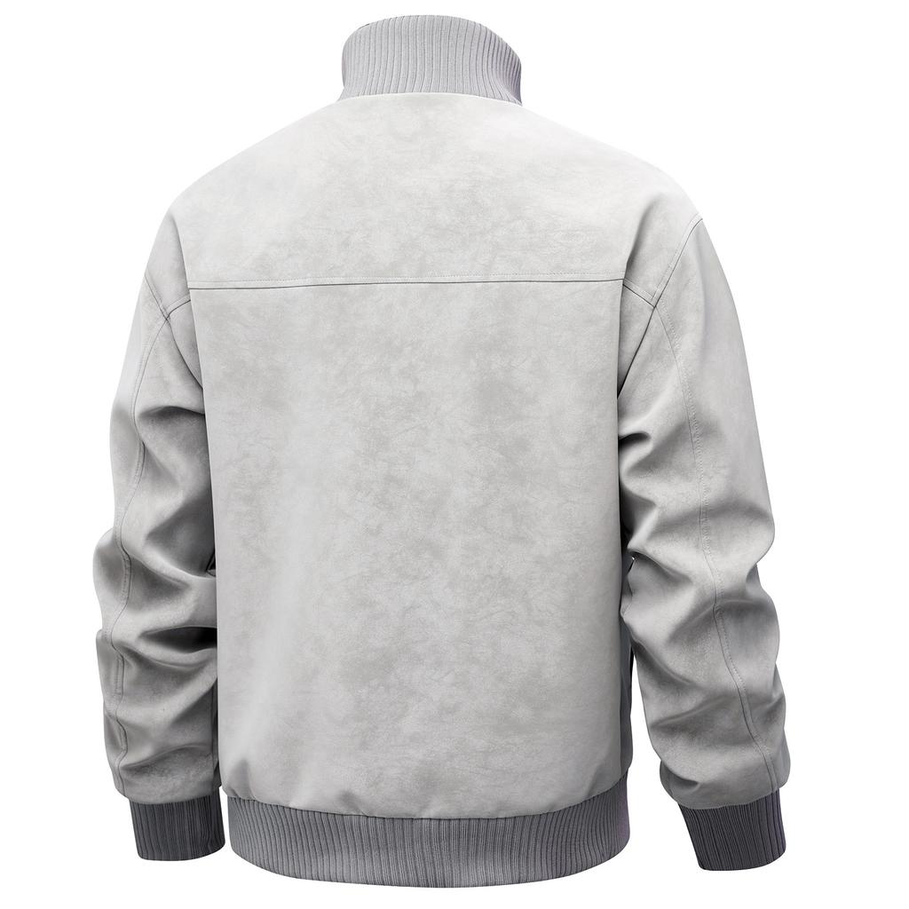 New Leather Jacket for Men's Trendy Casual Jacket for Retro American Leather Jacket Lapel Loose Jacket