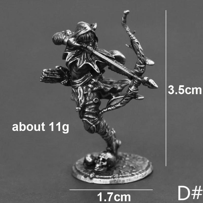 1pcs Beauty Women Archer Solider White Copper Miniature Figurines Metal Toy Car Desktop Ornaments Decoration Accessories Crafts