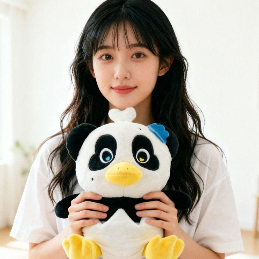 Lunar Panda Duck Plush Toy With Heart Flower Decor For Kids And Teens