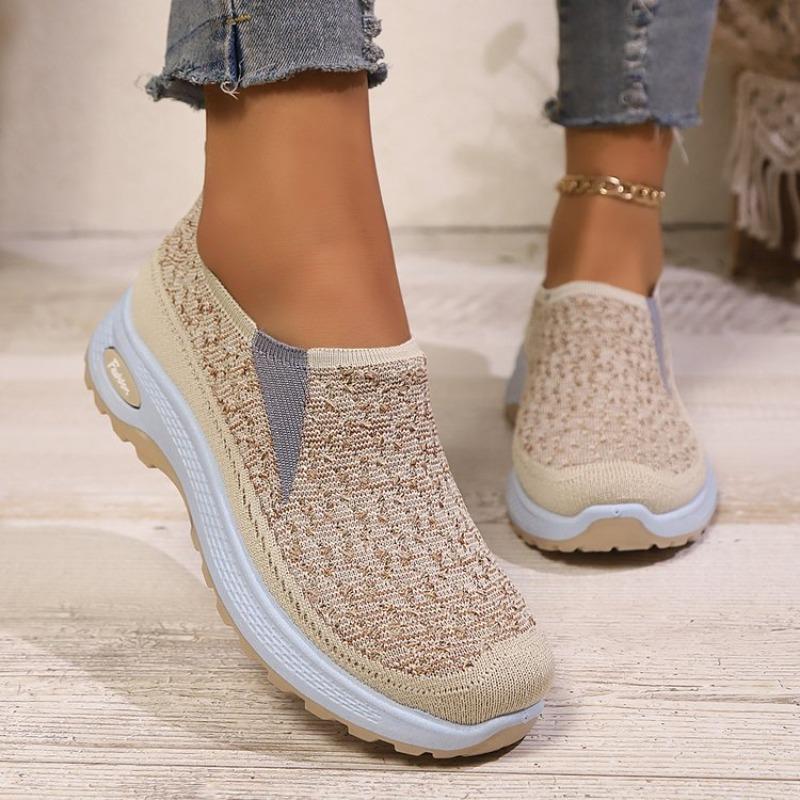 2025Women Walking Shoes Air Cushion Non Slip Orthopedic Shoes Ladies Platform Mules Breathable Wedge Female Sneakers