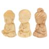 3Pcs Buddha Avalokitesvara Mini Statue Set Hand Carving Figurines for Zen Home Office Decoration Flower Pot Micro Decoration