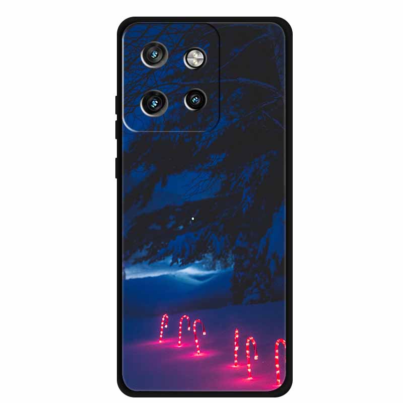 Christmas Cover For Motorola Moto G75 5G Black Silicone Cases TPU Santa Claus Christmas Tree Cover Deer For Moto G75 5G TPU case