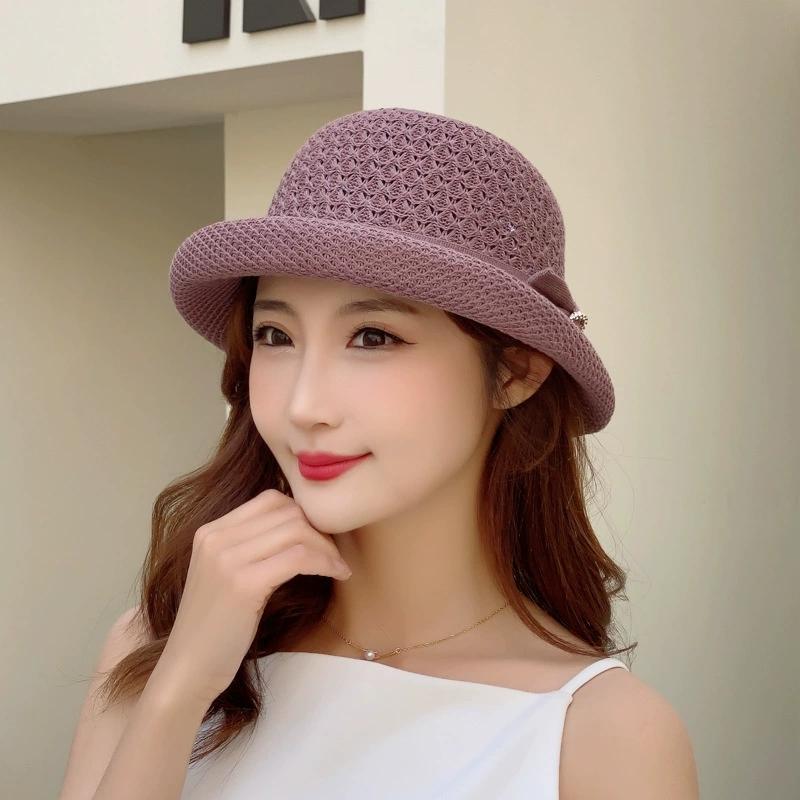 Breathable Knitted Sun Hat New Fashionable Style with Raised Brim Stylish Mom Hat for Summer Sun Protection