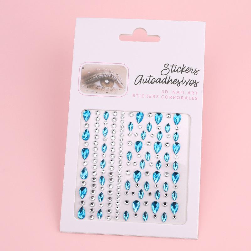 DIY Cross-Border Face, Eye, Brow, and Nail Decor Stickers with Pearls and Diamonds