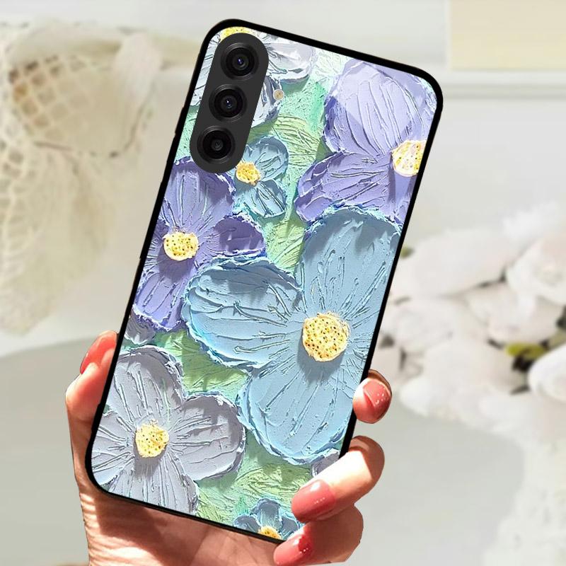 For Samsung Galaxy S25FE Case Fashion Lion Flower Tempered Glass Shockproof Bumper Cover For Galaxy S25 S 25 FE Camera Protector