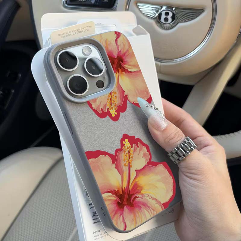 

Elegant Pink Hibiscus Flower Lichee leather pattern Phone Case For Oppo Reno14 Reno13 Reno12 Reno11 Reno10 Reno8 T F Z Pro 4G 5G Reno11 F 5G