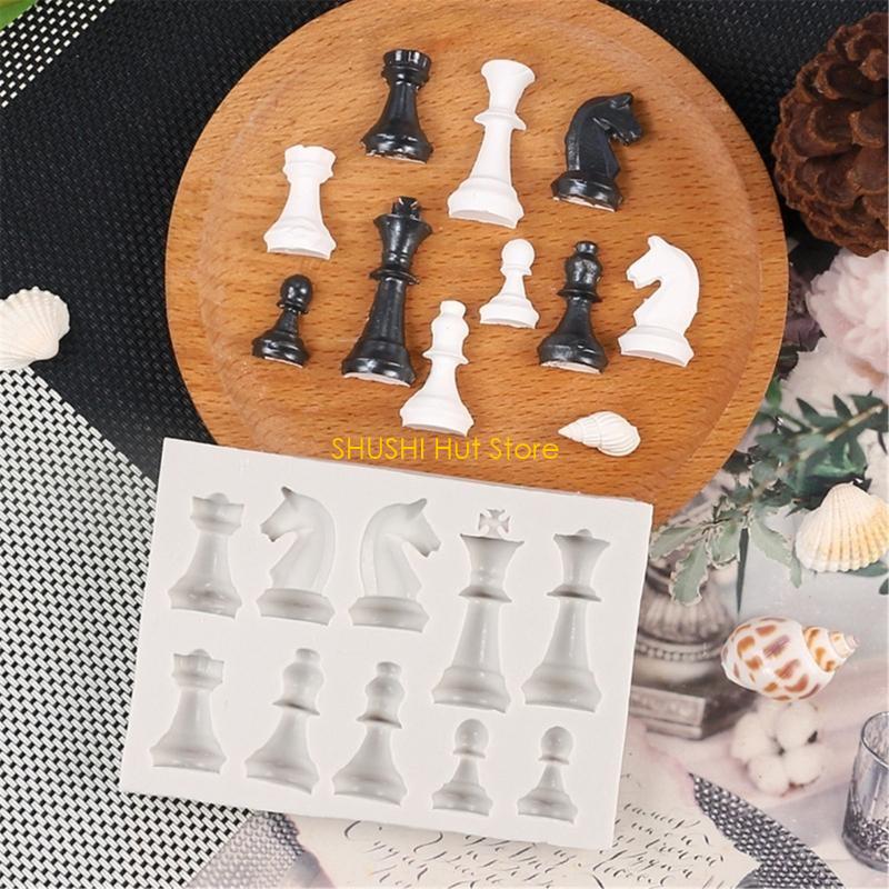 3D International Chess Silicone Mold Baking Tools for DIY Crafts Decorations D57B