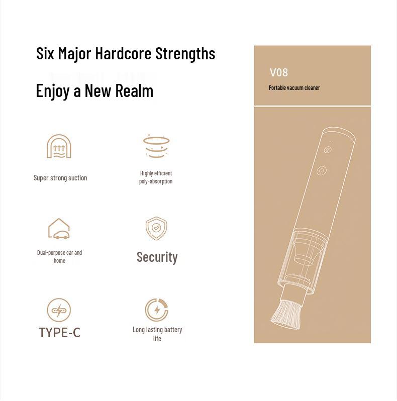 2026 Portable Mini Handheld Vacuum Cleaner - Long-Lasting Wireless Car & Desktop Cleaner