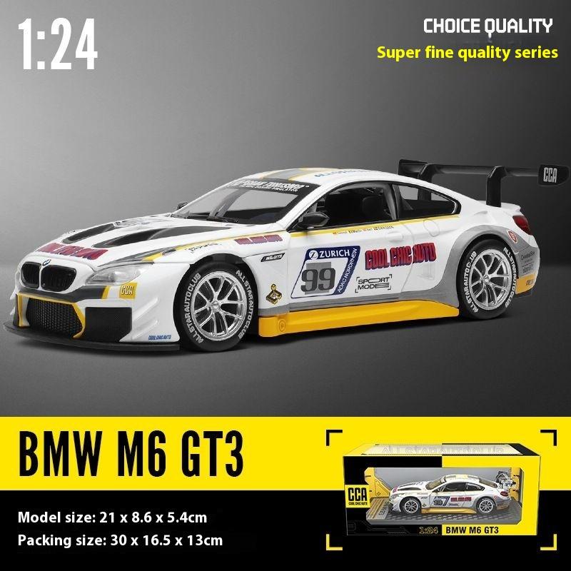 1:24 BMW M6 GT3 Super Sports Závodní Slitina Kovový Model Auta Zvuk Světlo Volba Cool Chic Auto Sběratelství Hobby Dárek S Přítelem