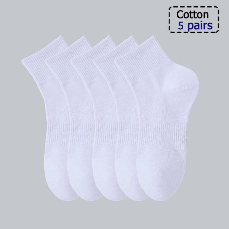 3/5/6 Pairs Cotton Outdoor Sports Socks, Sweat Absorbing and Odor Resistant Cotton Running Basketball Socks, Trendy Socks
