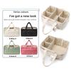 1pcs Plush Handheld Maternity Bag Large Capacity Polyester Diaper Storage Organizer with Bottle Pocket for Baby Travel