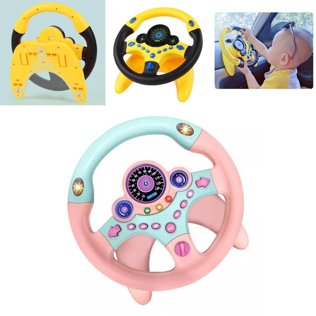 Multifunktionales Fahrsimulator-Lenkrad für Kinder mit interaktiven Funktionen und hellen Lichtern