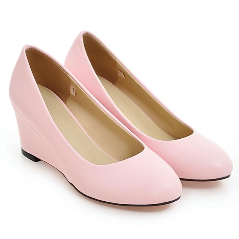 Classic Women's Wedge Heels Shoes Fashion Pink Black White Blue Wedges Party Wedding Office Shoes Ladies Dress Pumps Spring 2026