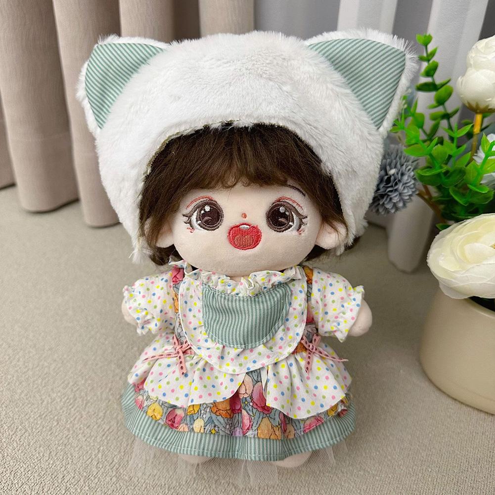 20CM Cotton Doll Rompers Cartoon Plush Doll Replacement Outfit Playing House Accessories Mini Clothes
