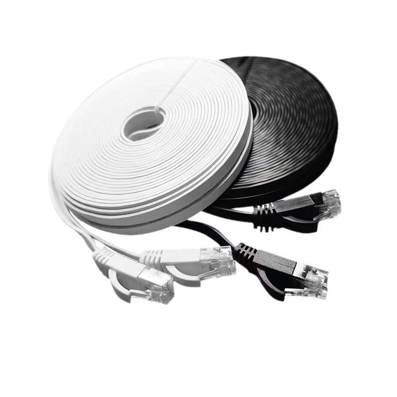 Cat 6 Flat Network Cable, 2 Meters, Black – Ideal for Router & TV Box