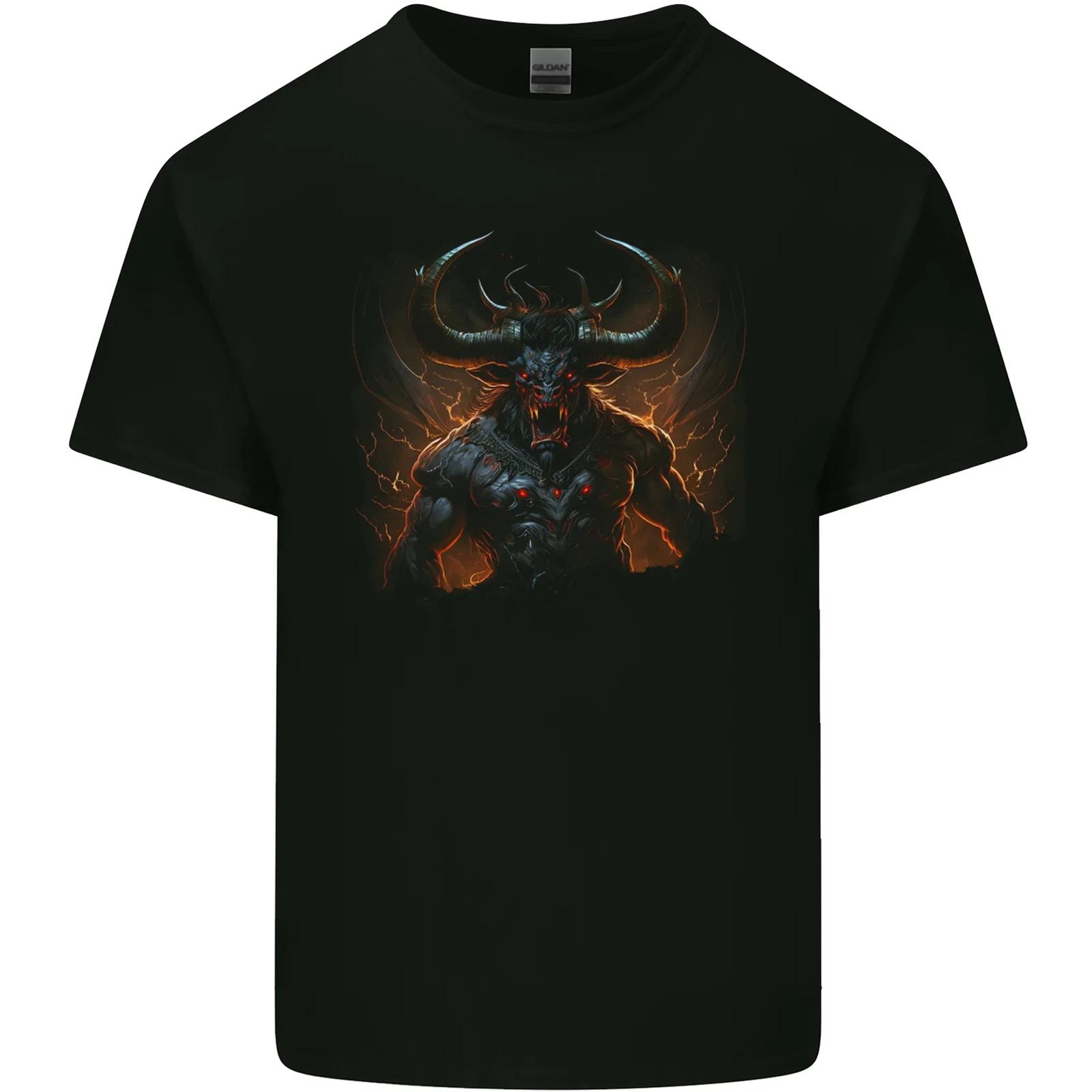 Demonic Bull From Hell Evil Demon Kids T-Shirt Childrens S