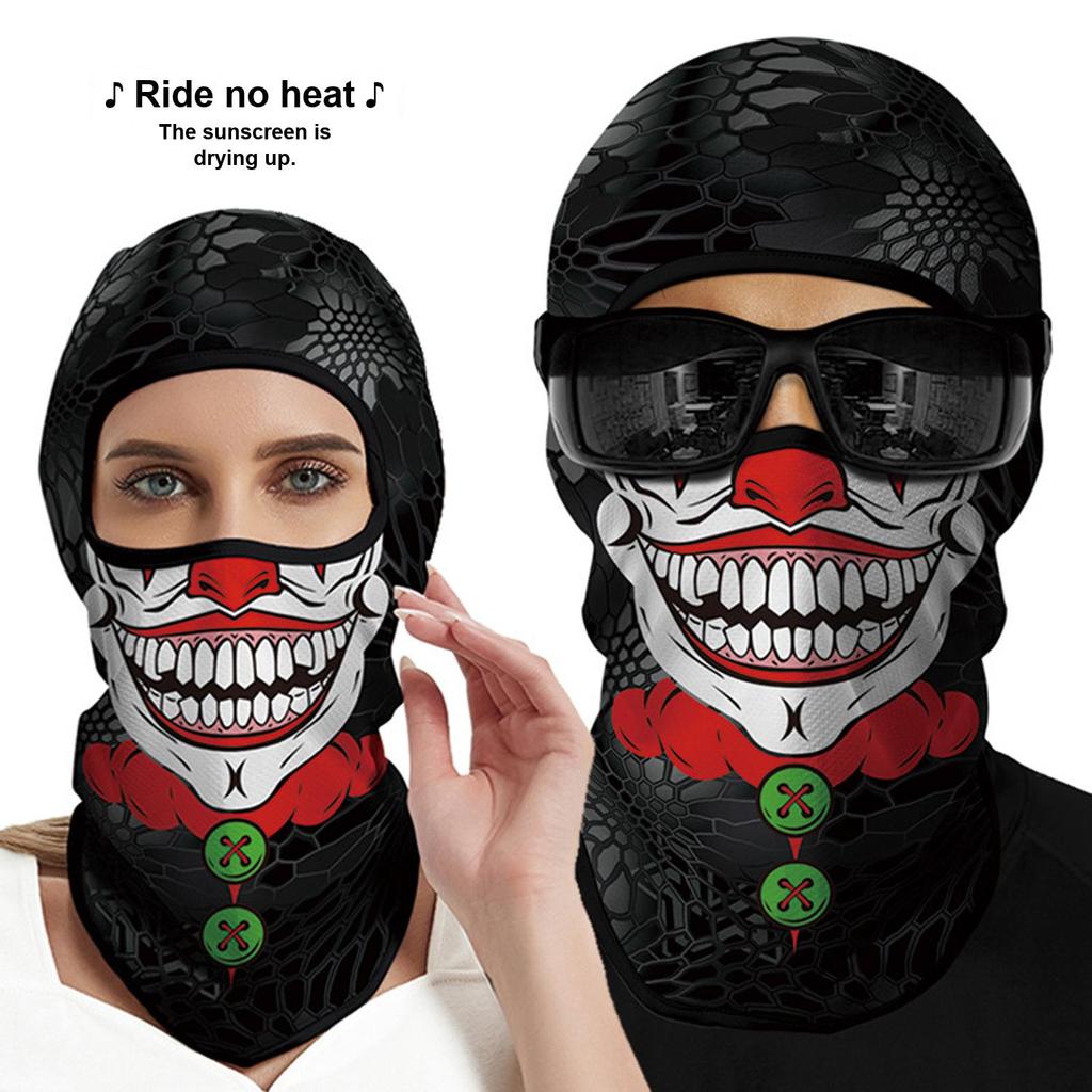 Motorcycle Face Mask, Breathable Skull Balaclava Neck Gaiter, UV Protection Face Cover for Cycling Fishing Outdoor Sports
