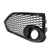 Car Front Bumper Mesh Fog Light Cover For Honda Civic Type R FK8 2017 2018 2019 2020 2021 Mesh Gloss Black Lamp Cover