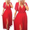 Long Wedding Dress, Shiny, Glitter, With A Slot, Size Red Xl