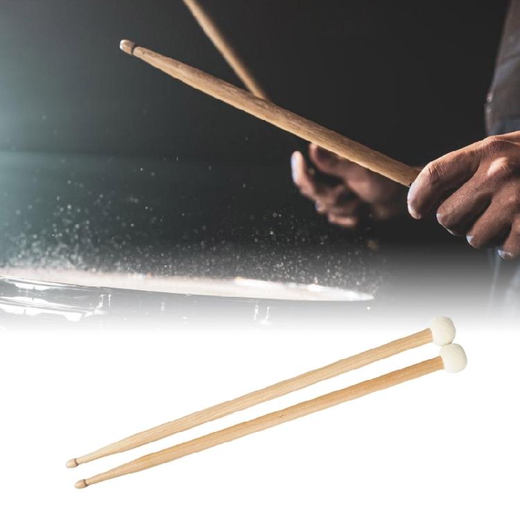 Double Head Drum Hammer Practice Playing Drum Mallets Timpani Drumsticks Percussion Instrument Felt Head Drum Sticks