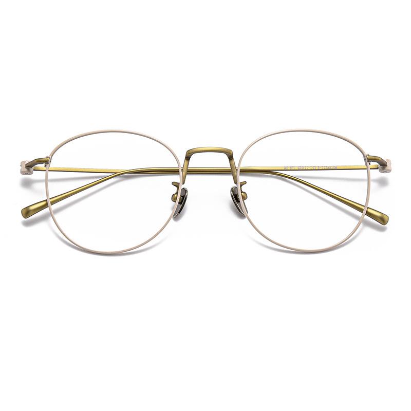 

Japanese Design Replica Luxury Round Pure Titanium Glasses Gold-sensitive Thin-frame Men Women Ultra-light Spectacles золотой