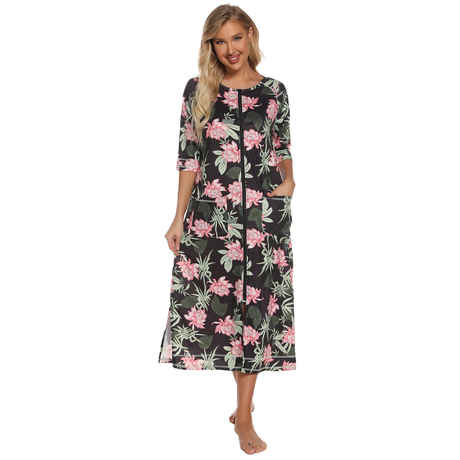 

Яркий олень женский халат для беременных на молнии с длинными рукавами 3/4 больничный халат для родов и родов ночные рубашки для кормления домашний халат шезлонг пижамы XXL розовый/чёрный