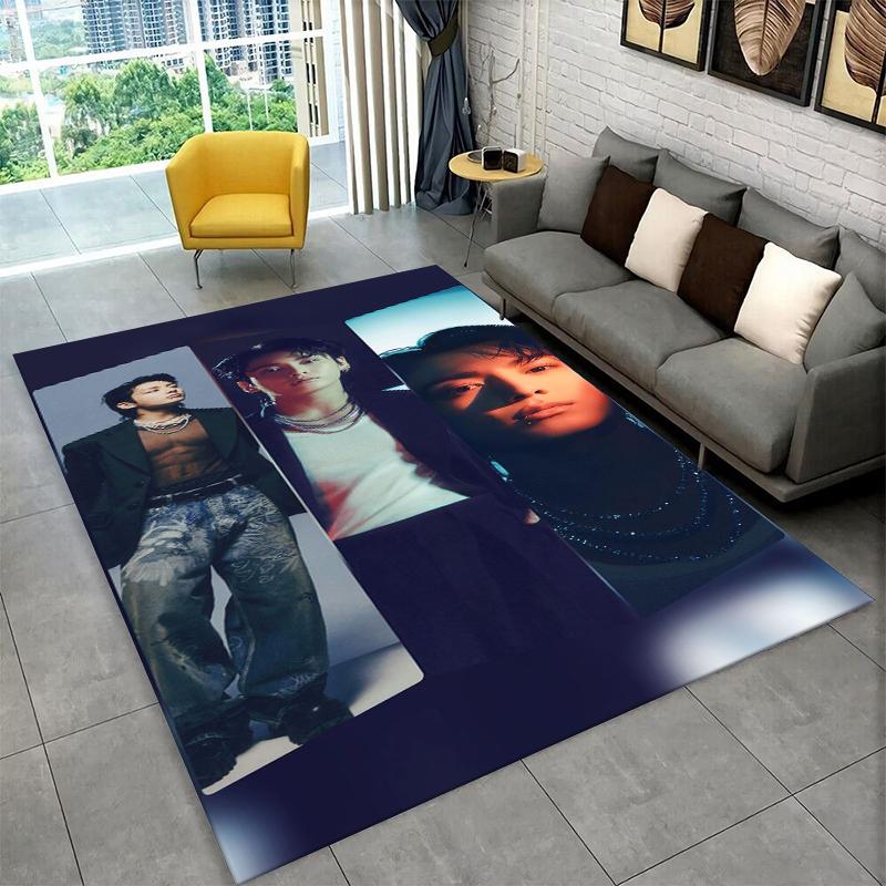 Famous B-BTS Jeon Jung Kook JK Kpop Non-Slip Area Rug for Living Room,Bedroom,Playroom,Carpet Floor Mat Home Decor Rug Kids Room