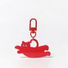 Cartoon Cat Pendant Lovely Animal Shaped Keychain Plastic Keyring Bag Ornament