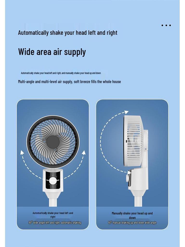 Silent Dual-Use Electric Fan for Home - Table & Floor Model