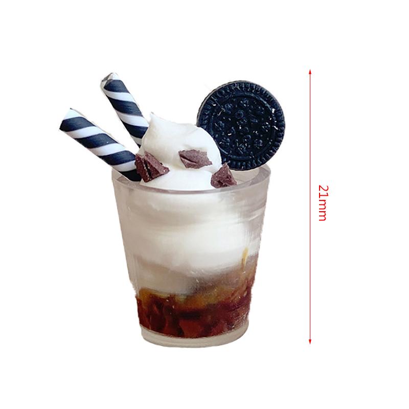 Drink 1/2Pcs Ice Cream Cups Cocktail Glass Model Pretend Play Mini Food Fit Play House Toy Doll Accessories Dollhouse Miniature