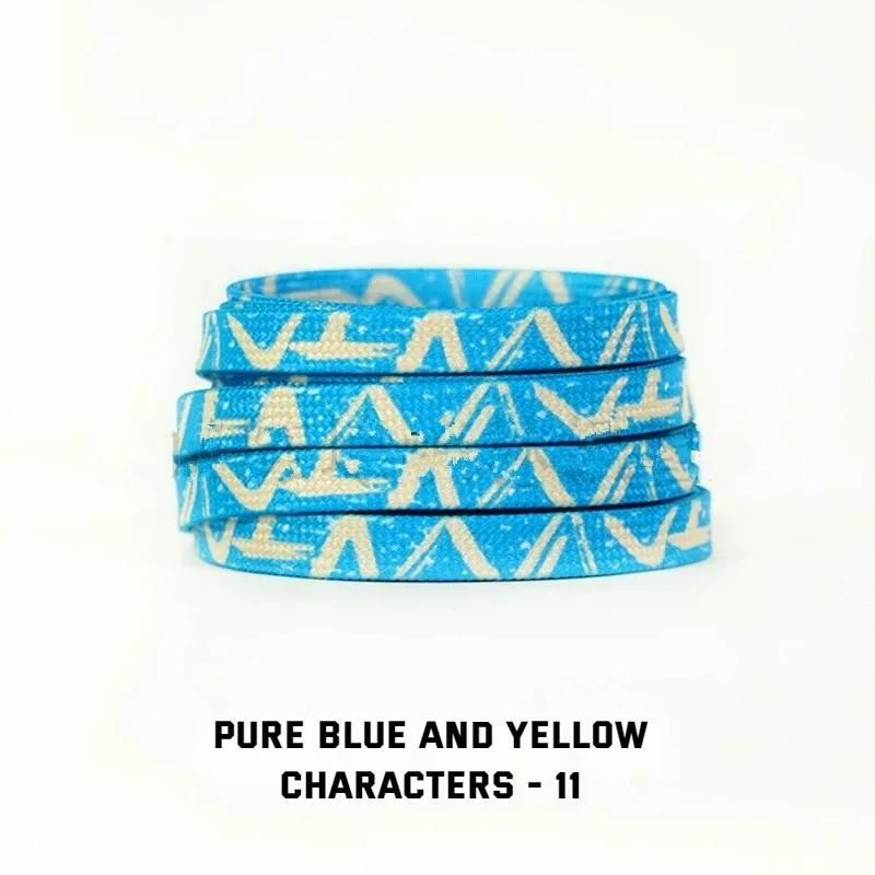 Stripes Tie-dye Laces Dazzling Blue Shoelace Colorful Flat Gradation Shoelaces Sneakers Personality Rope Men Women with The Same