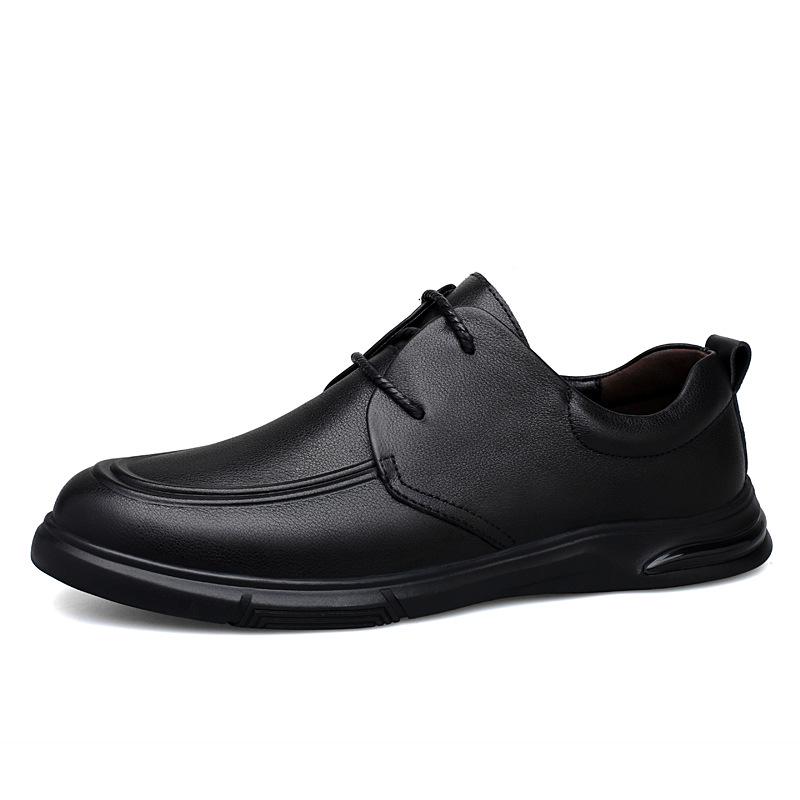 Men's Spring Formal Leather Shoes - Breathable, Genuine Leather, British Style, Versatile for Casual or Work