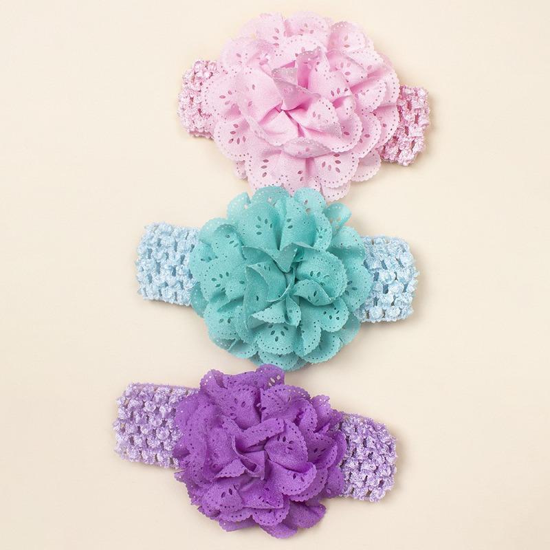 Neues Baby-Stirnband dreiteiliges Set, niedliches hohles Stirnband für Babymädchen, Kinder-Blumenstirnband