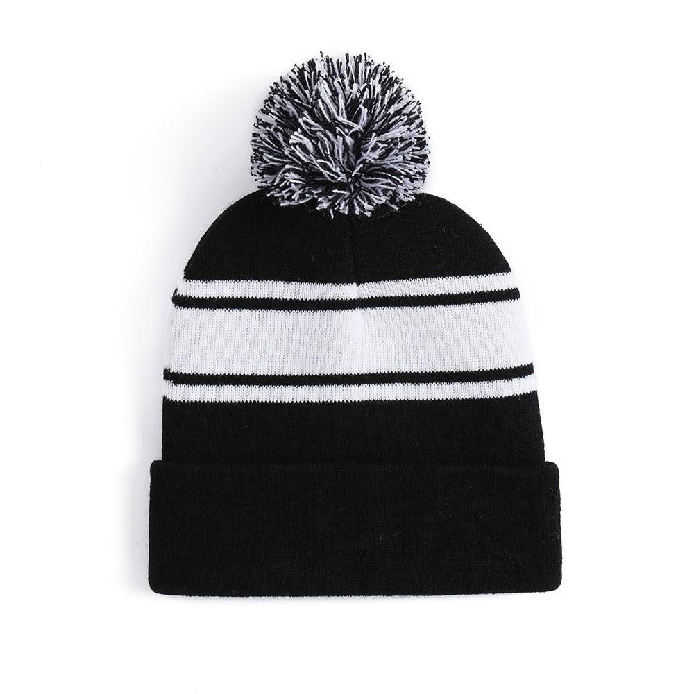 Pom-Pom Winter Hat Thick Warm Knitted Hat Casual Beanie Cap
