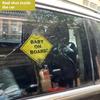 Double Suction Cup "BABY ON BOARD" Car Sticker with Warning Card Inside Baby Sign Safety Alert Decal for Vehicles