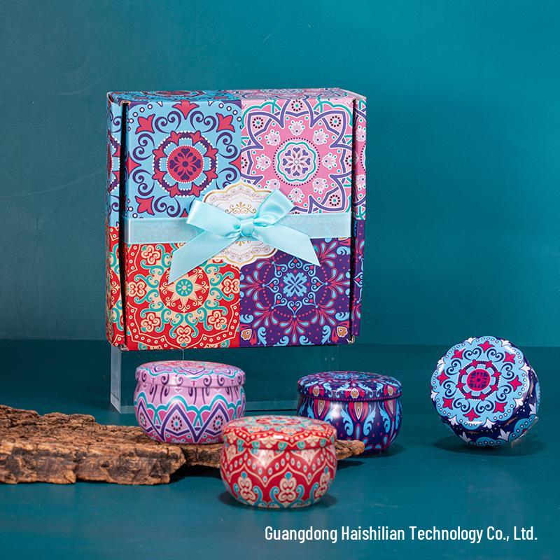 4-Piece Scented Candle Gift Set with Soy Wax, Essential Oils, and Dried Flowers