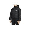 Nike Logo Patch Single Direction Zip Plain Cotton Hoodie Women Outerwear Black DJ6996-010