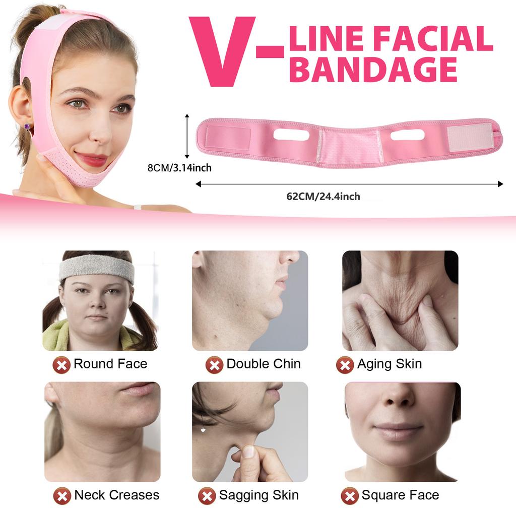 1 Pc Reusable V Line Face Mask Double Chin Reducer Facial Firming Strap V Shaped Lifting Face Mask for Slimming