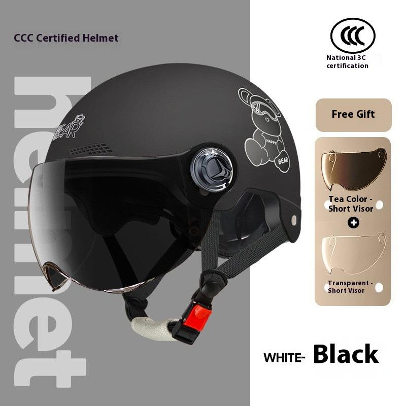 Electric Vehicle, Motorcycle, Women's Summer Battery Car, Half Helmet, Men's Four-season Universal Safety Helmet