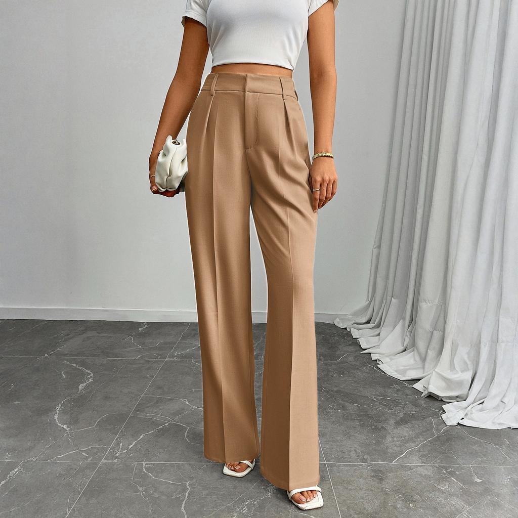 Women's Casual Business High-Waisted Loose Straight Wide-Leg Suit Pants