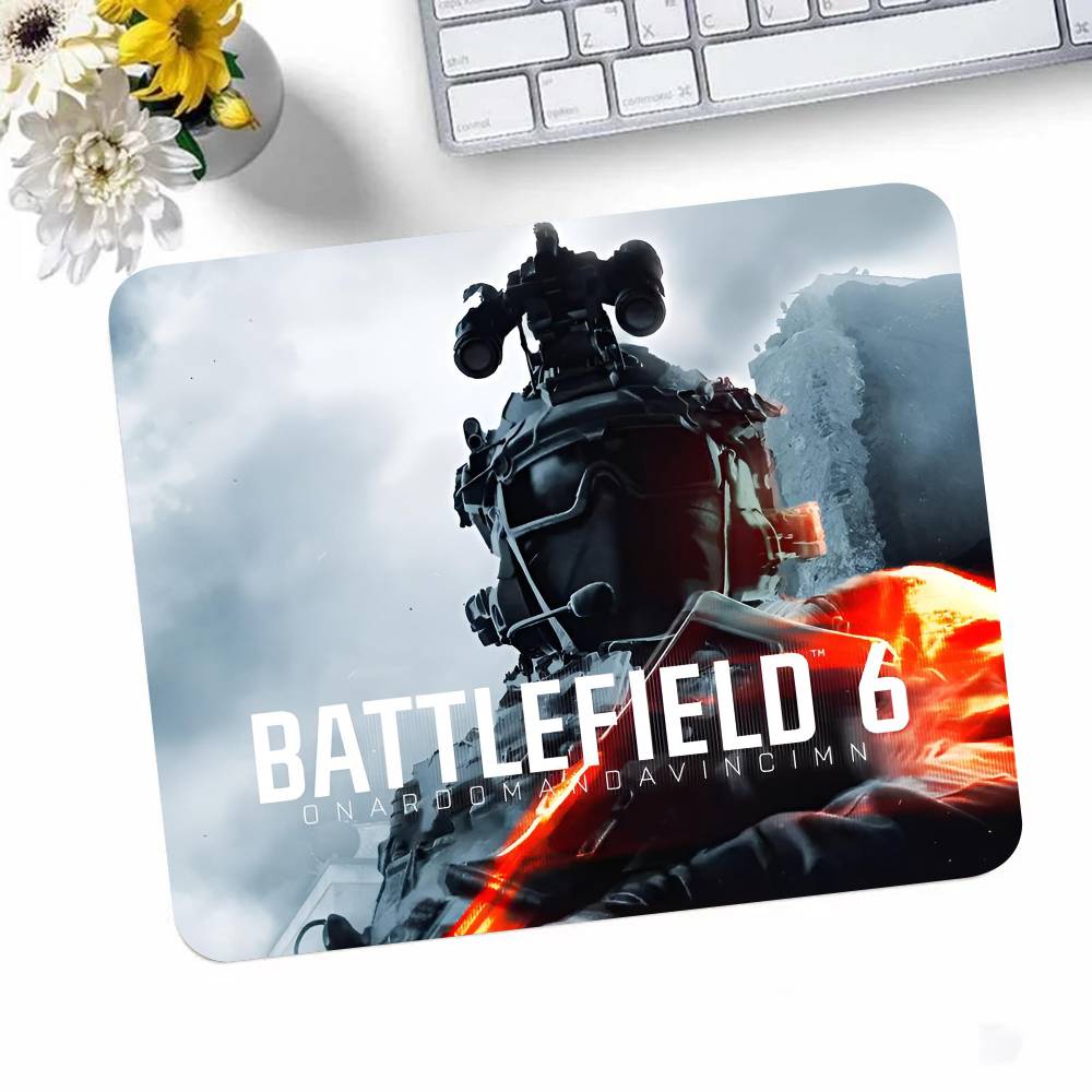 Game B-Battlefield 6 Mousepad Small LockEdge Mouse Pad For Gamers Computer Desk Pad Rectangular Anti-slip Rubber
