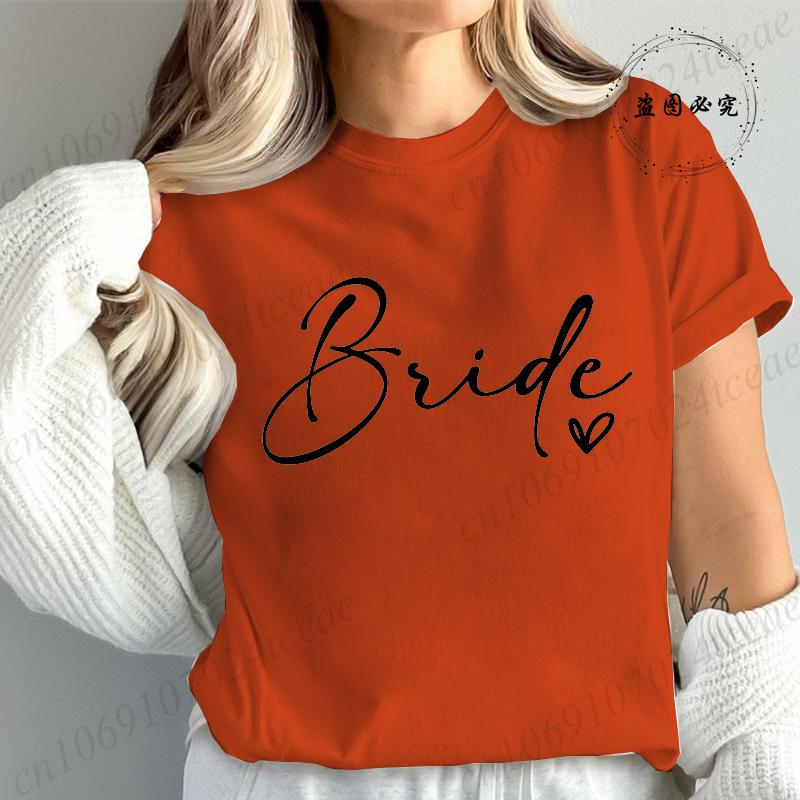 Bridesmaid Print T Shirt for Women Bachelorette Party Fashion Streetwear Tops Vintage Bride Team Tees Tshirt Gifts TT01